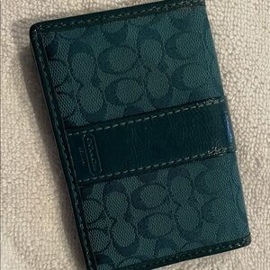 Coach Teal Key & Card Holder